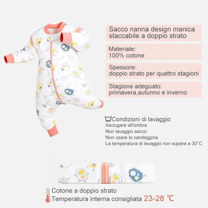 Sac de dormit pentru copii Isyunen, bumbac, multicolor, S, 6-12 luni