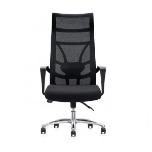 Scaun de birou Allguest, plastic/textil, negru, 50 x 50 x 112-120 cm