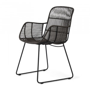 Scaun de gradina Hartford, negru, 86 x 54 x 57 cm