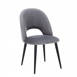 Scaun Rachel din catifea gri antracit, 53 x 89 x 57 cm