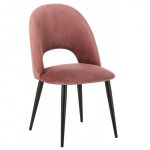 Scaun Rachel din catifea roz-portocaliu, 53 x 89 x 57 cm