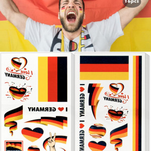 Set 16 foi de tatuaje cu drapelul Germanie Crafterlife, vinil, galben/rosu/negru