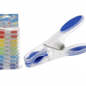 Set 20 cârlige pentru haine Karll din plastic, culori asortate
