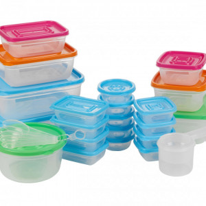 Set 52 piese Karll, 21 de caserole cu capac si accesorii, 35.5 x 31 x 9 cm, polipropilena, Multicolor