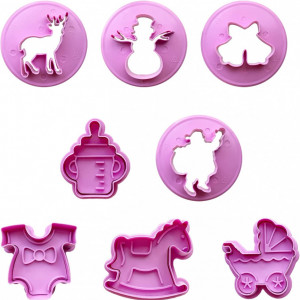 Set 8 forme pentru prajituri Cuidongsheng, silicon, mov
