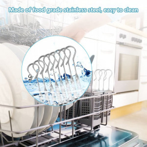 Set de 10 frigarui pentru gratar FAVENGO, otel inoxidabil, argintiu, 35 cm