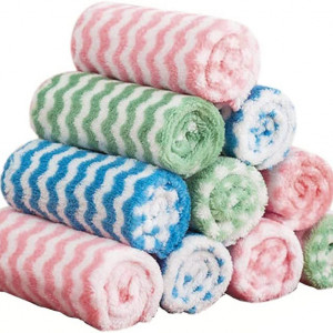 Set de 10 lavete de curatare Aeuihmebg, microfibra, multicolor 30 x 30 cm