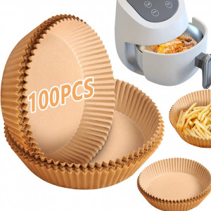 Set de 100 hartii de copt pentru friteuza GSY, maro, 16 cm