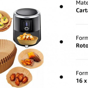 Set de 100 hartii de copt pentru friteuza VIDOELETTRONICA, maro, 16 x 4,5 cm