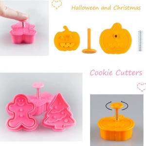 Set de 11 forme pentru prajituri de Halloween MEZHEN, plastic, multicolor