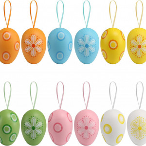 Set de 12 oua pentru Paste Naler, plastic, multicolor, 6 x 4 cm