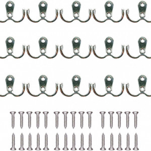 Set de 15 carlige PietyPet, metal, argintiu, 5,5 x 4 cm