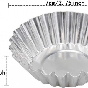 Set de 16 forme pentru prajituri HEIGOO, aliaj , argintiu, 7 x 2 cm