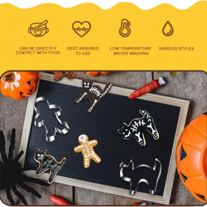 Set de 18 forme pentru prajituri de Halloween Powerful, otel inoxidabil, argintiu