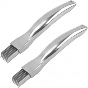 Set de 2 cutite de taiat ceapa Feliciay, otel aliat, argintiu, 16 x 2 cm