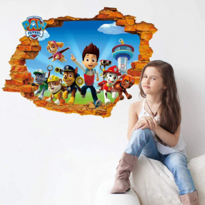 Set de 2 foi cu stickere Kibi, model Paw Patrol, vinil, multicolor