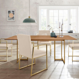 Set de 2 fotolii Kiarwei, crem/auriu, 53 x 60,4 x 88,5 cm