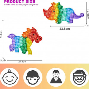 Set de 2 jucarii anti-stres Kadunala, silicon, multicolor, 23,8/21,8 cm