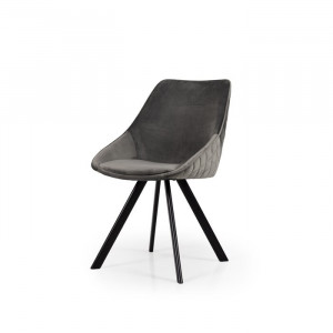 Set de 2 scaune tapitate Ritz, gri/negru, 83 x 50 x 46 cm