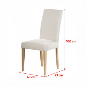 Set de 2 scaune tapitate Selsey Living, bej/maro, 100 x 49 x 73 cm