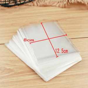Set de 200 pungi cu arcuri de celofan pentru dulciuri JZK, plastic, transparent, 8 x 12,5 cm