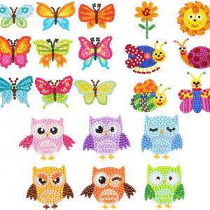 Set de 21 autocolante cu diamante CREATIEES, rasina, multicolor