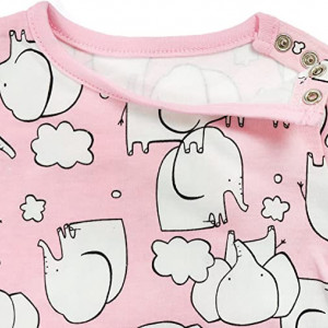 Set de 3 body-uri pentru bebelusi JiAmy, bumbac, alb/roz, 6-9 luni
