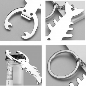 Set de 3 deschizatoare de sticle MsdeBersSKER, metal, argintiu/negru, 13 x 3,8 cm