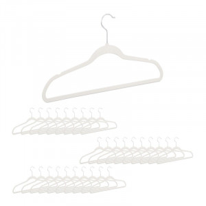 Set de 30 de umerase acoperite cu catifea, alb