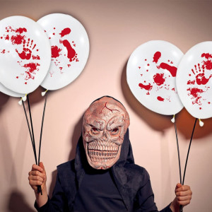 Set de 36 accesorii pentru Hallowen Metaparty, latex/plastic, alb/rosu