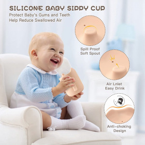 Set de 4 cani pentru copii LQMBABY, multicolor, silicon, 237 ml