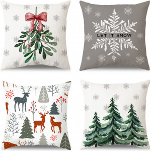 Set de 4 fete de perna de Craciun Sumtoco, multicolor, textil, 45 x 45 cm