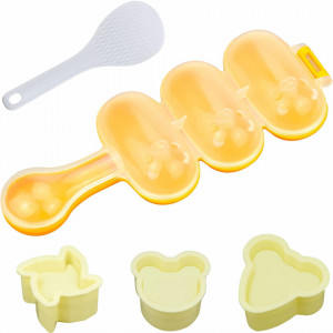 Set de 4 forme pentru orez Aprilye, plastic, portocaliu/galben