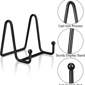 Set de 4 standuri de afisare Aeutabs, fier, negru, 15 x 12,7 x 7,6 cm