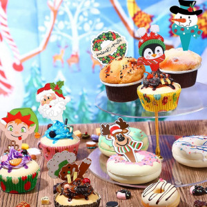 Set de 48 decoratiuni si suporturi pentru prajituri BESTZY, hartie, multicolor, 9 cm / 7,6 x 5 x 5 cm