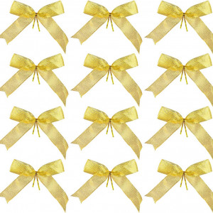 Set de 48 fundite pentru brad Naler, textil, auriu, 13 x 13 cm