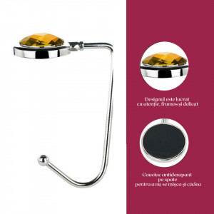 Set de 6 carlige pentru ciorapii de Craciun Whchiy cu cristale, metal, argintiu, 11,5 x 6,5 cm