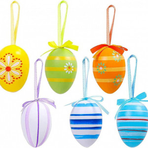 Set de 6 oua pentru Paste Jaesy Lee, plastic, multicolor, 3,9 x 5,9 cm