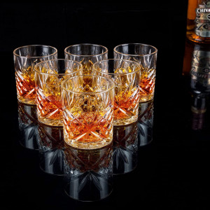 Set de 6 pahare de Whiskey Lanfula, sticla, transparent, 300 ml