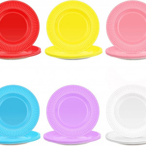Set de 60 farfurii Semssa, carton, multicolor, 18 cm