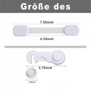 Set de 8 incuietori de siguranta pentru copii KoKoVac, plastic, alb, 19 cm / 9,5 cm