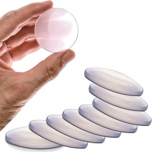Set de 8 tampoane pentru mobilier HOTMNTY, silicon, transparent, 4 x 0,8 cm