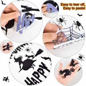 Set de 9 stickere pentru fereastra Voqeen, PVC, negru