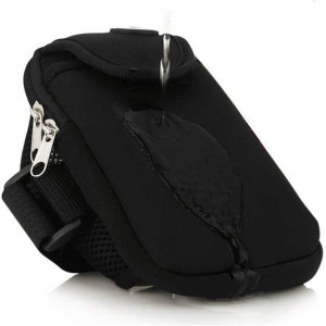Set de banderola pentru alergare/antrenament si prosop CYchen, nailon, negru/verde, compatibil cu telefoanele de pana la 6,5 inchi