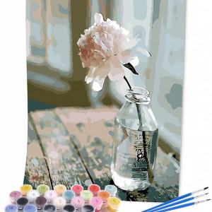 Set de pictura cu numere Vikmari, vopsea acrilica, roz/gri, 40 x 50 cm