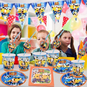 Set de vesela Minioni INTVN, carton, multicolor, 35 piese