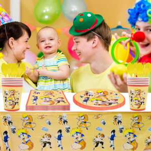 Set de vesela pentru petrecere copii Nesloonp, hartie/plastic, multicolor, 82 piese