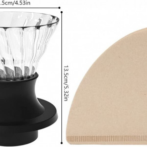 Set filtru de cafea cu 40 filtre de hartie Icyant, sticla/plastic, transparent/negru/natur