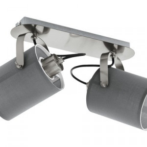 Spotlight Villabate, metal/textil, gri, 9 x 12 x 9 cm, 10w