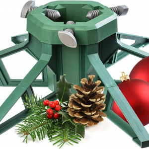 Suport pentru bradul de Craciun cu rezervor de apa KADAX, plastic, verde/gri, 68 x 19 x 11,5 cm